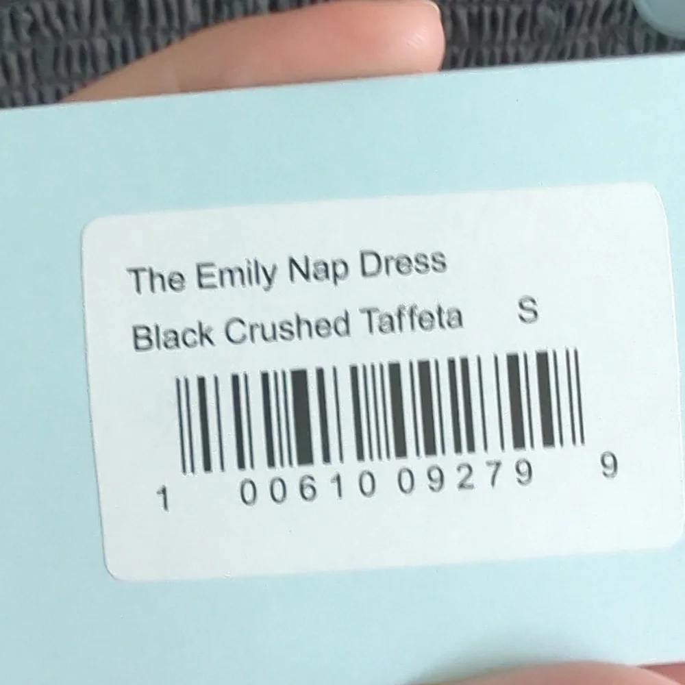 ✨ NWT Hill House home Emily nap dress in black crushed taffeta - Picture 6 of 6